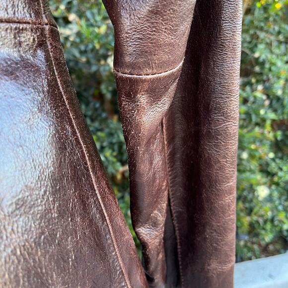 Vintage Wilsons Leather Brown Fitted Jacket Small - Picture 5 of 12